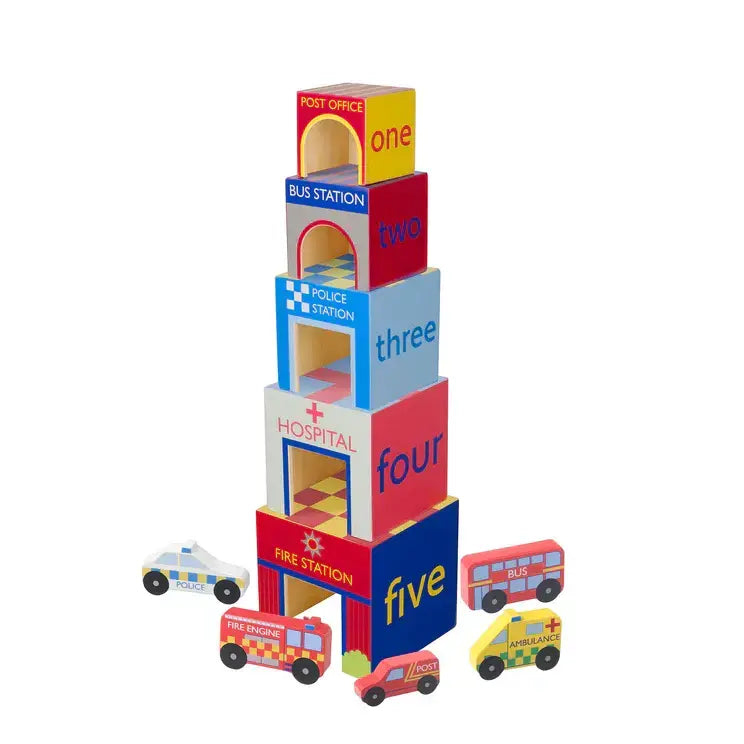 Кубчета За Подраждане С Колички - Emergency Services - Занимателни Играчки - Orange Tree Toys - BebeMama