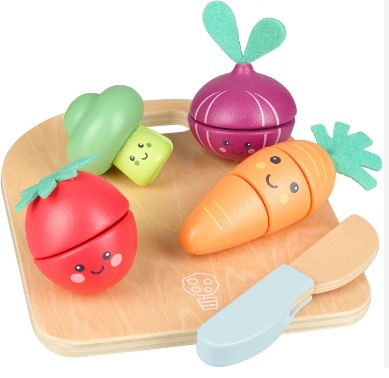 Комплект Дървени Зеленчуци За Рязане, 10 Части (Fsc®) - Дървени Играчки - Orange Tree Toys - BebeMama