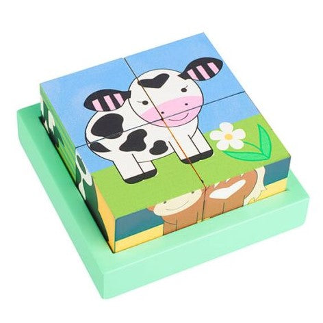 Дървени Кубчета - Животните От Фермата - Занимателни Играчки - Orange Tree Toys - BebeMama