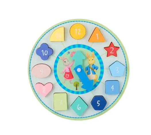 Дървен Пъзел Часовник Peter Rabbit, Числа И Броене - Пъзели - Orange Tree Toys - BebeMama