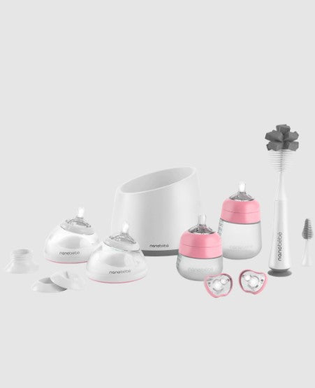 Пълен Комплект За Хранене Nanobebe Розов - Комплекти За Хранене - Nanobébé - BebeMama