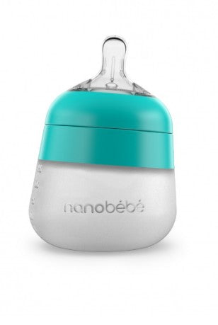 Силиконова Бебешка Бутилка Nanobebe 150Мл Минт - Шишета За Хранене - Nanobébé - BebeMama