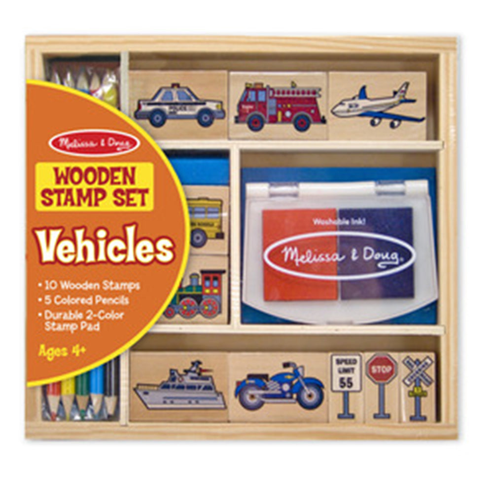 Печати Дървени Превозни Средства - Играчки - Melissa And Doug - BebeMama