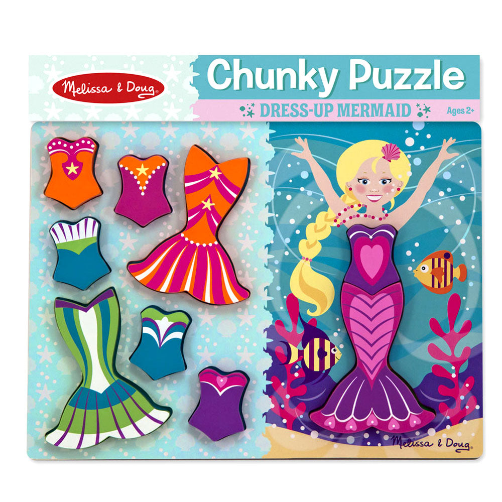 Дървен Пъзел Дрехи За Русалка - Пъзели - Melissa And Doug - BebeMama