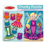 Дървен Пъзел Дрехи За Русалка - Пъзели - Melissa And Doug - BebeMama