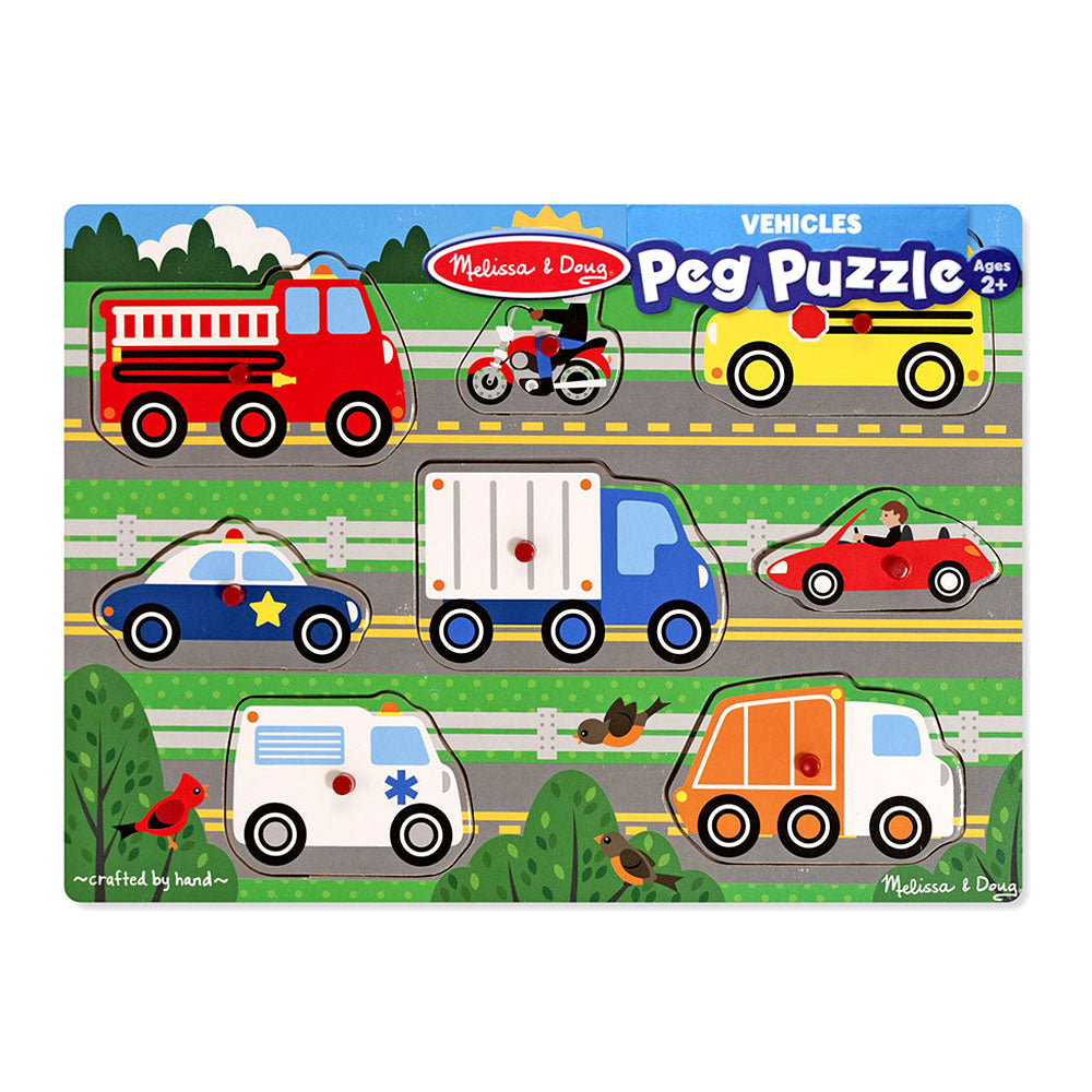 Дървен Пъзел Превозни Средства - Пъзели - Melissa And Doug - BebeMama