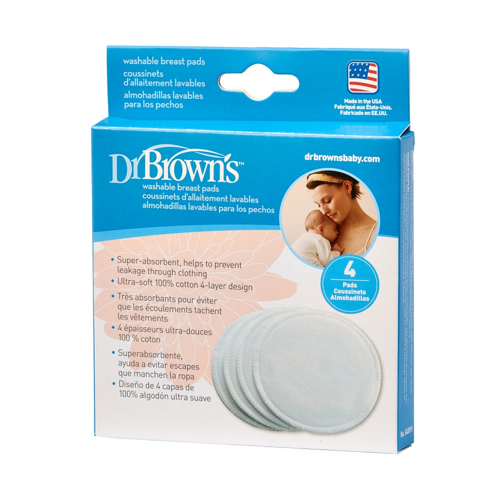 Подплънки Многократни 4 Бр. - Подплънки За Гърди - Dr. Brown`S - BebeMama