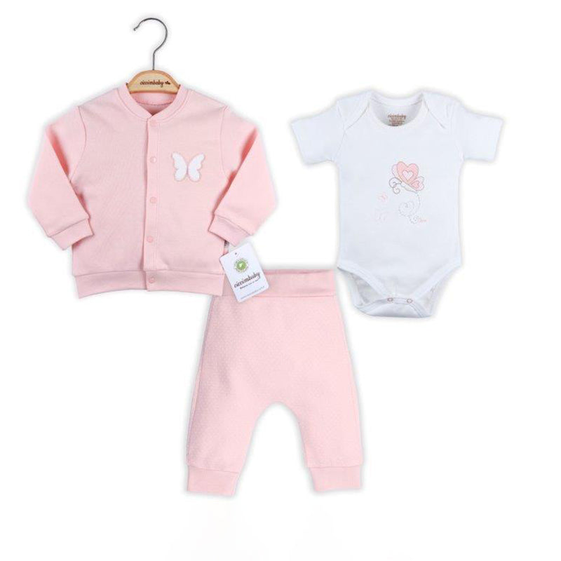 Комплект 3 Ч. Пеперуди Розов 6М. - Комплекти - Ciccim Baby - BebeMama