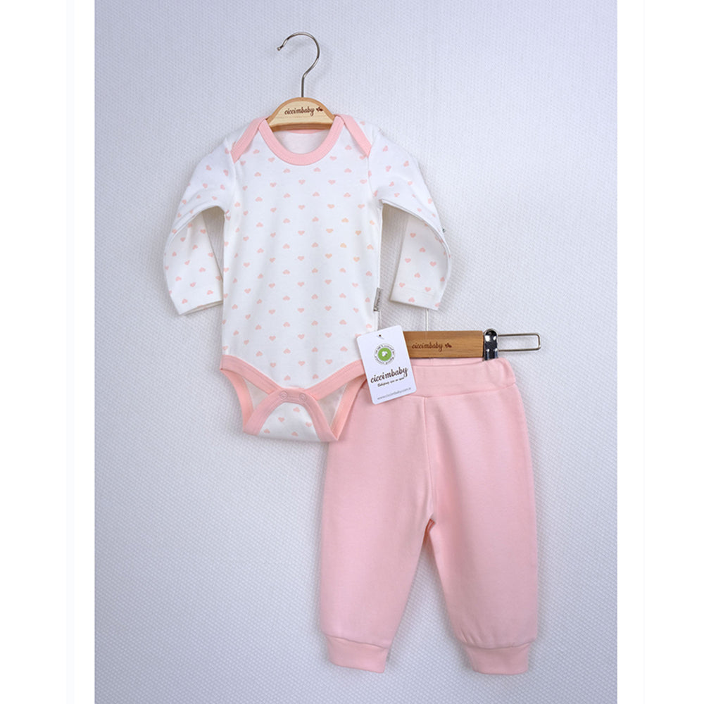 К-Т Боди С Панталон Сърца Розов 6М. - Комплекти - Ciccim Baby - BebeMama