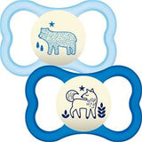 Залъгалка Air Night Latex S. Син 12M+ 2 Бр. - Залъгалки - Mam - BebeMama