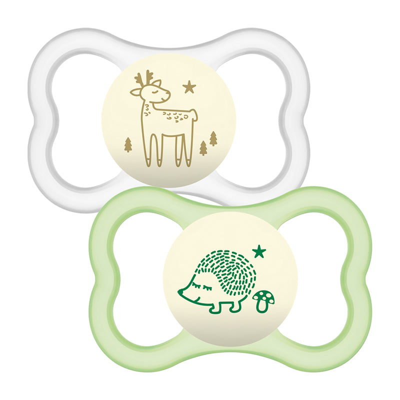 Залъгалка Air Night Latex Soother Uni 6M+ 2 Бр. - Залъгалки - Mam - BebeMama