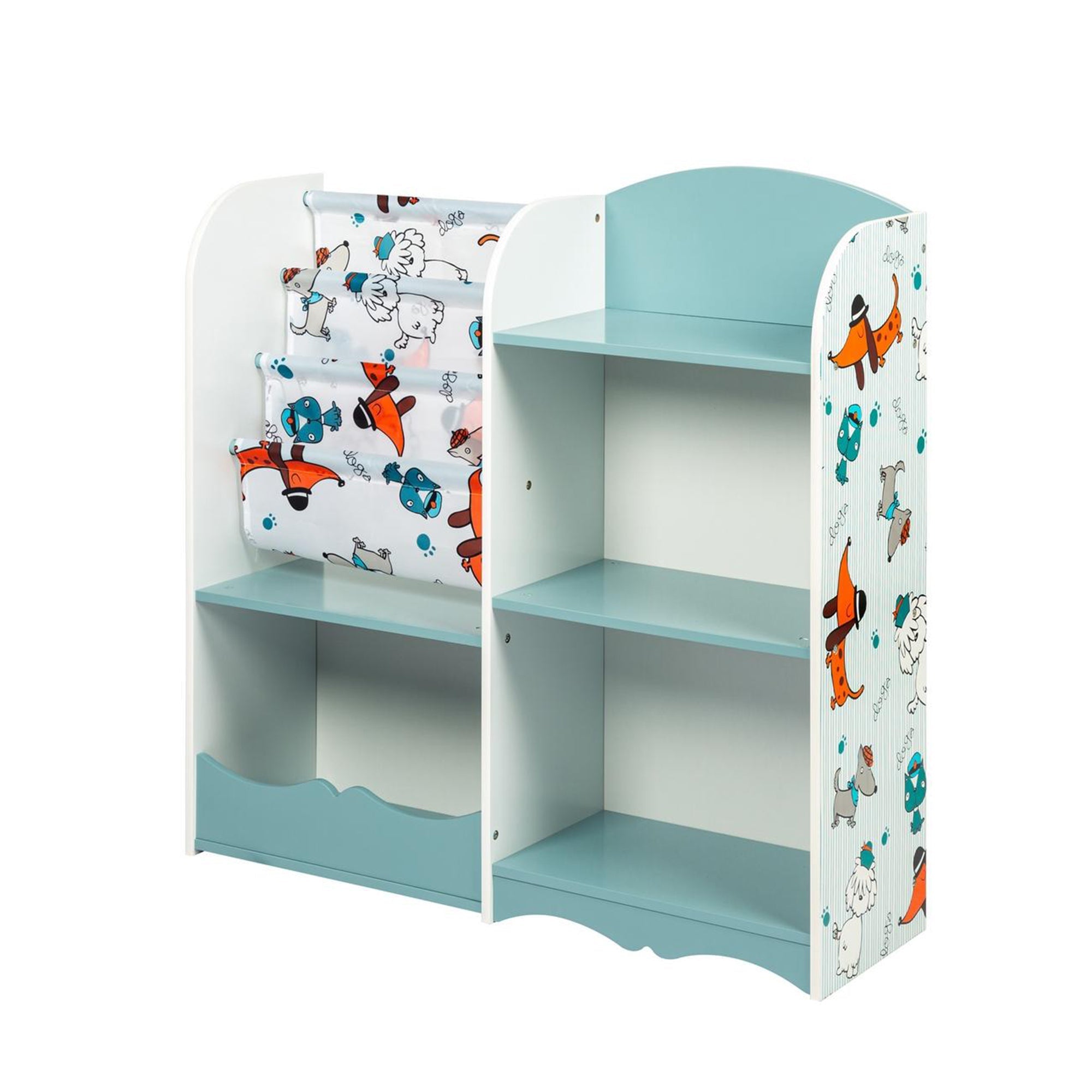 Детски Дървен Органайзер, Етажерка С Рафтове За Играчки И Книжки - Dogs --- BebeMama