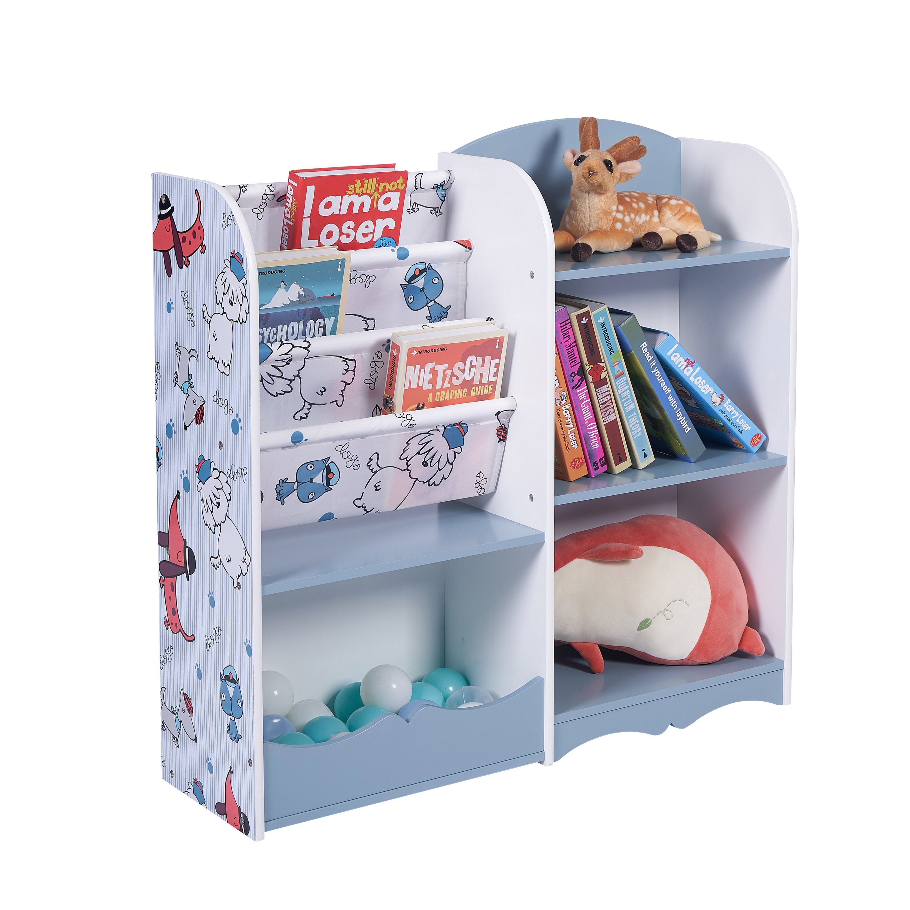 Детски Дървен Органайзер, Етажерка С Рафтове За Играчки И Книжки - Dogs - Аксесоари За Стая - Ginger Home - BebeMama