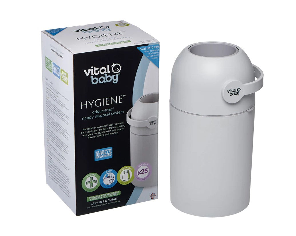 Хигиенен Кош За Памперси Без Касети Бял Vital Baby --- BebeMama