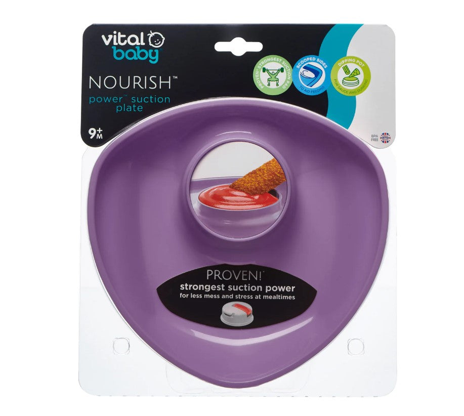 Детска Чиния С Вакум Лилава Vital Baby --- BebeMama
