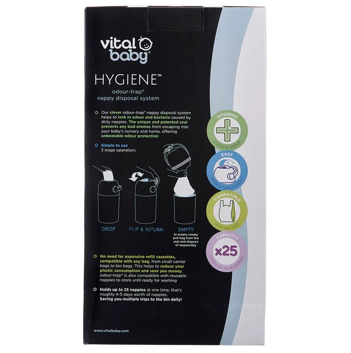 Хигиенен Кош За Памперси Без Касети Зелен Vital Baby --- BebeMama