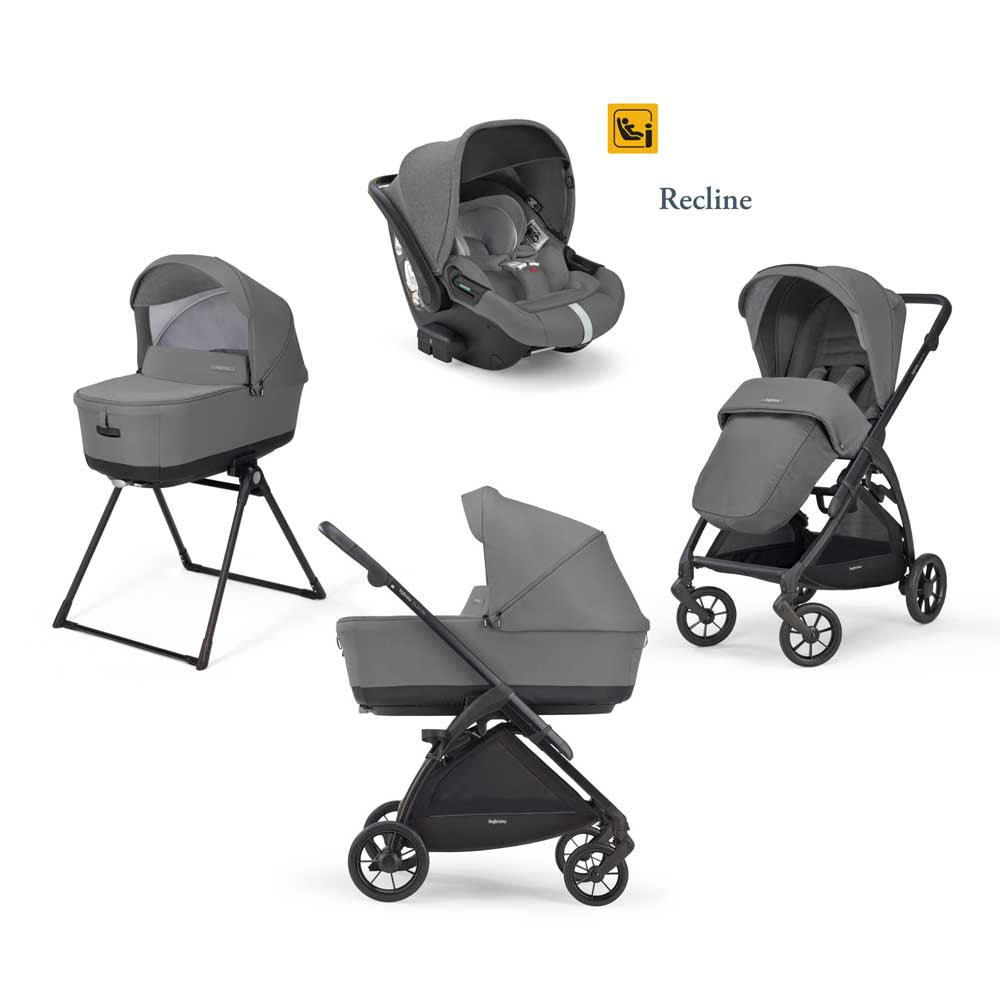 Бебешка Количка 4 В 1 Inglesina System Quattro Electa Darwin Infant Recline - Chelsea Grey/Black - Комбинирани Колички - Inglesina - BebeMama