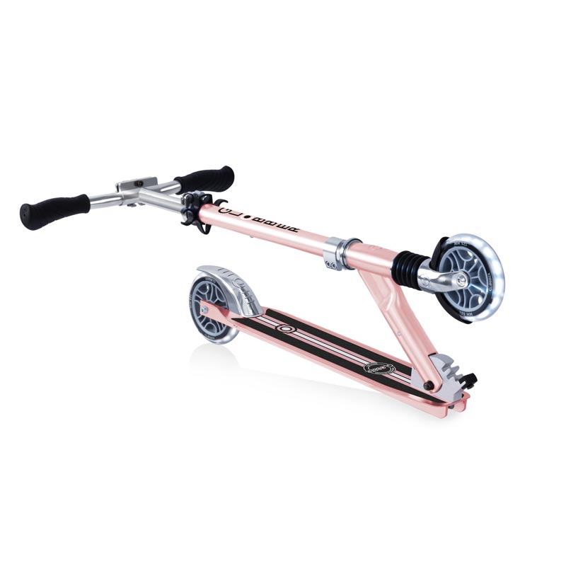 Алуминиева Сгъваема Тротинетка За Деца Flow Element Comfort Lights – Розово Злато --- BebeMama