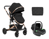 Комбинирана Количка 3В1 С Трансф. Седалка Amaia Black 2024 --- BebeMama