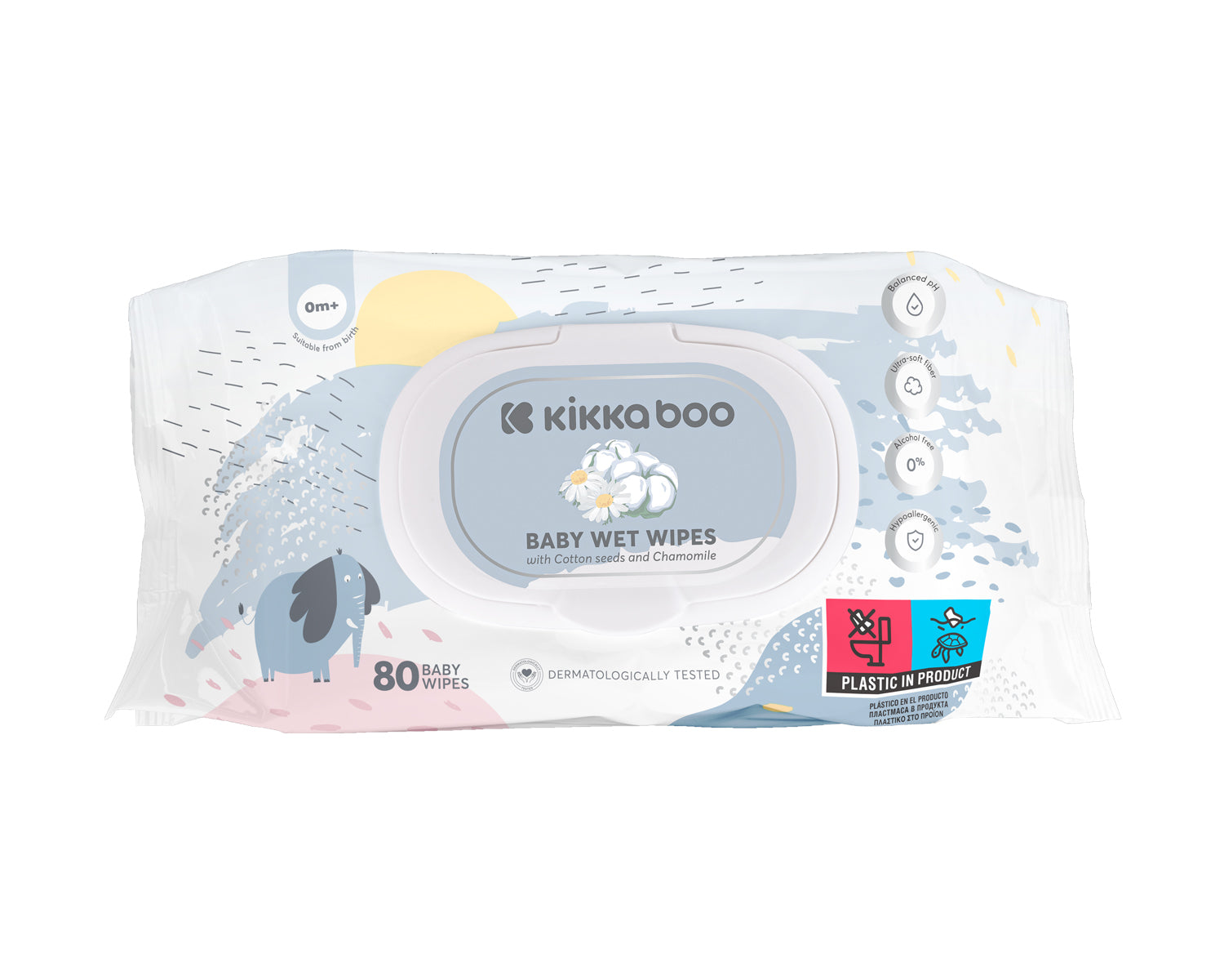 Бебешки Мокри Кърпи Памук И Лайка 80Бр Капак --- BebeMama