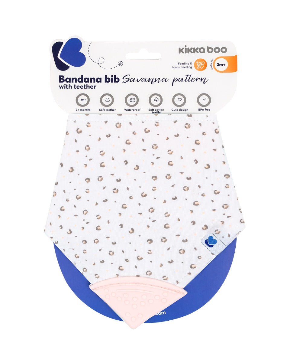 Лигавник-Бандана С Чесалка Savanna Pattern Pink --- BebeMama