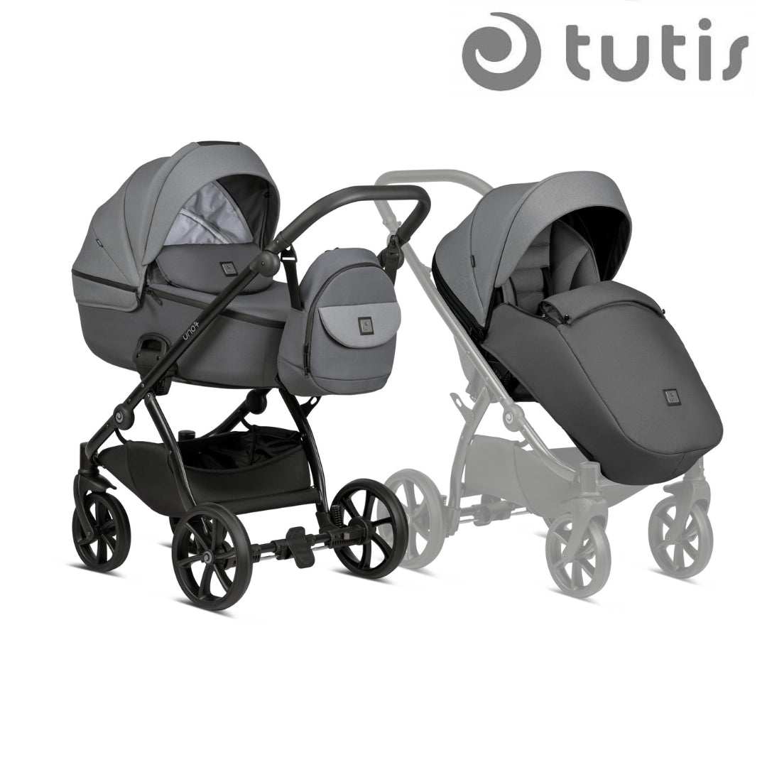 Бебешка Количка Tutis Uno5+, 2В1, 022 Grey - Комбинирани Колички - Tutis - BebeMama