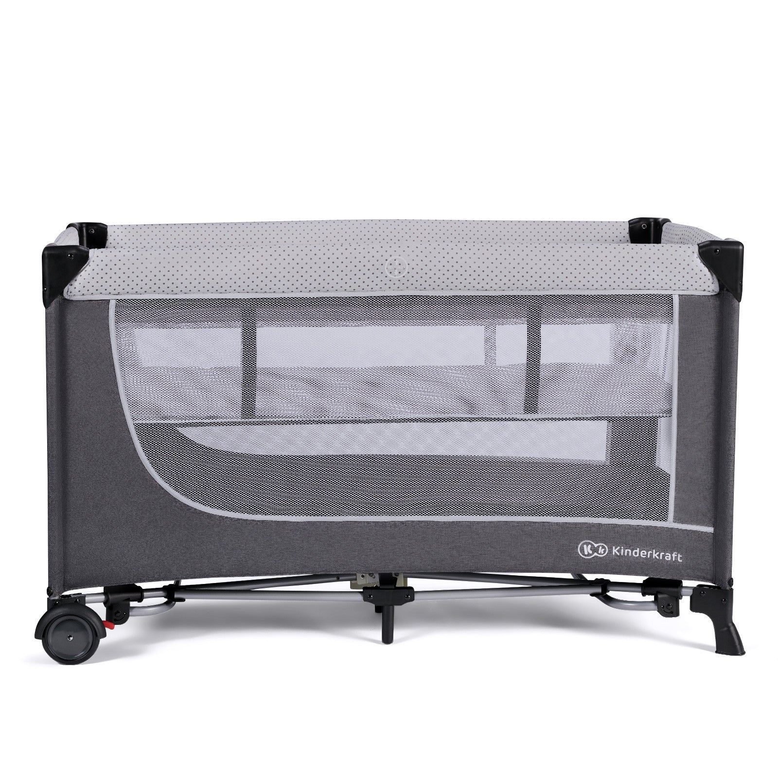 Бебешка преносима кошара KinderKraft LEODY 2022 Сива --- BebeMama