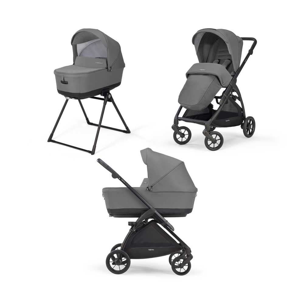 Бебешка Количка 2 В 1 Inglesina System Duo Electa - Chelsea Grey/Black - Комбинирани Колички - Inglesina - BebeMama