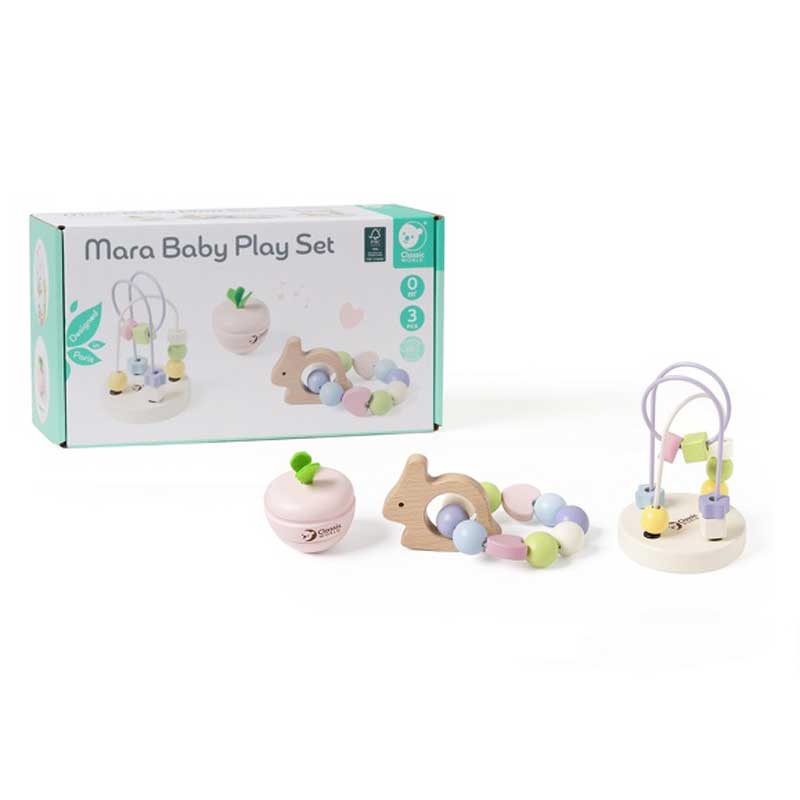 Бебешки Дървен Комплект От Сортери И Дрънкалки В Пастелни Цветове --- BebeMama