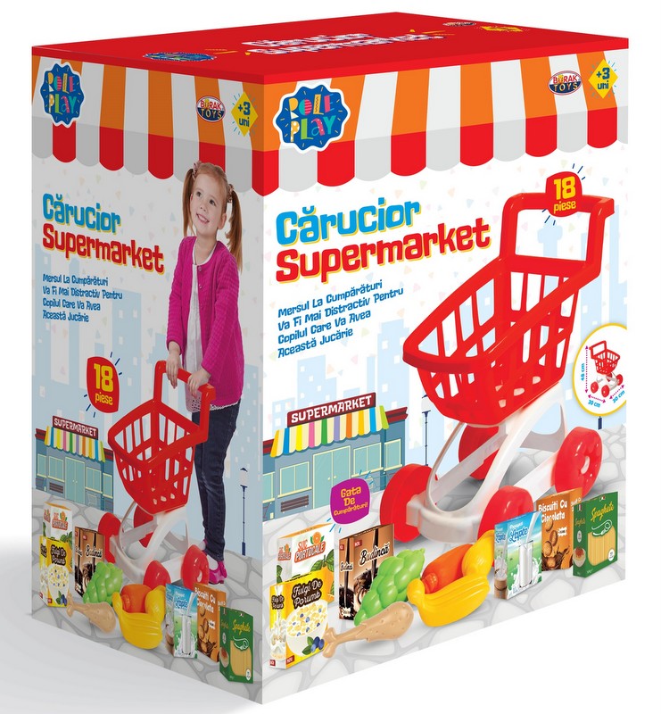 Количка За ПазаруванеВ Кутия С Плодове Зеленчуци И Продукти 40Х49Х34 - Играчки - TheSmileOfYourBaby - BebeMama