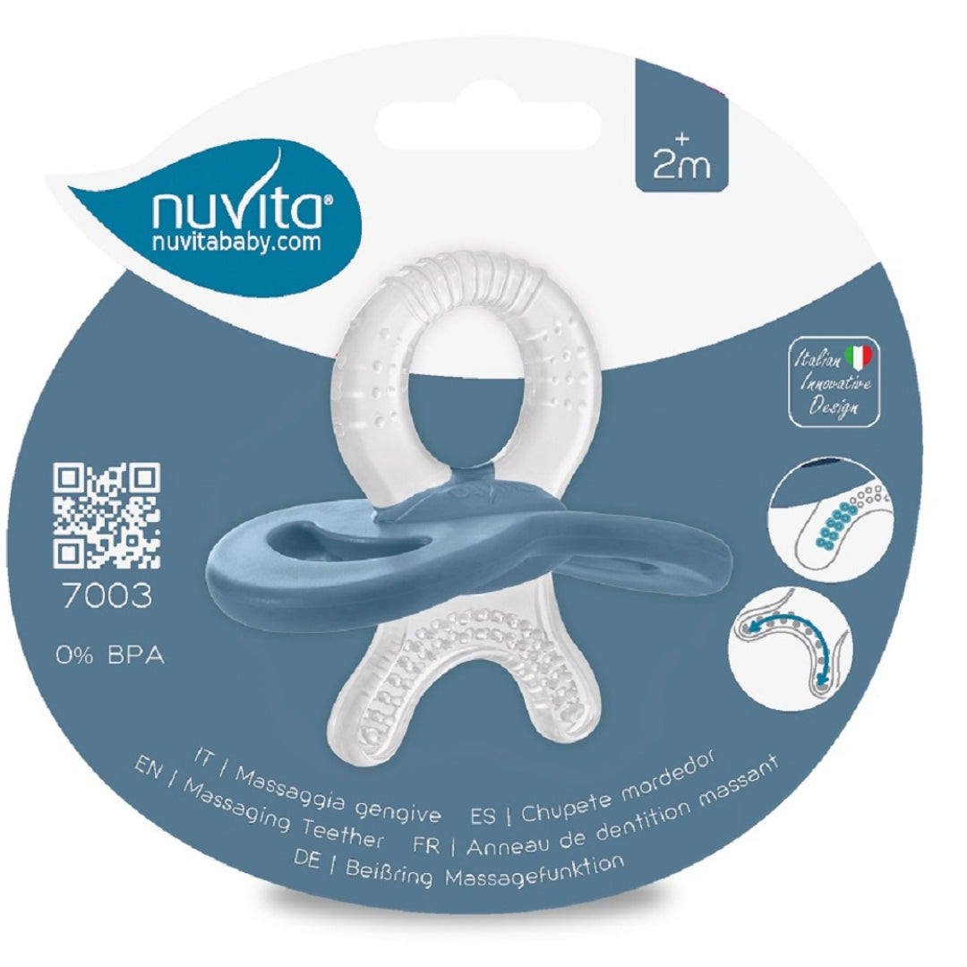 Чесалка Залъгалка Nuvita 7003 Powder Син --- BebeMama