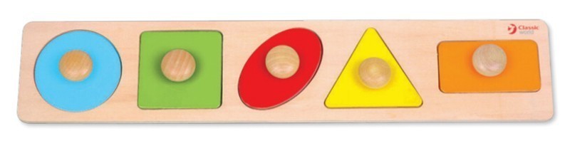 Дървен Пъзел - Геометрични Фигури - Пъзели - Classic World - BebeMama
