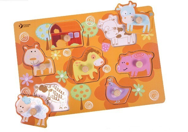 Дървен Пъзел - Селскостопански Животни - Пъзели - Classic World - BebeMama