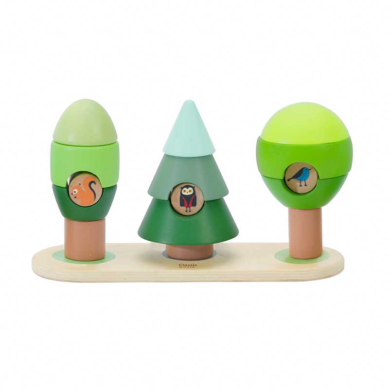 Дървена Играчка - Кубчета За Нанизване Гора --- BebeMama