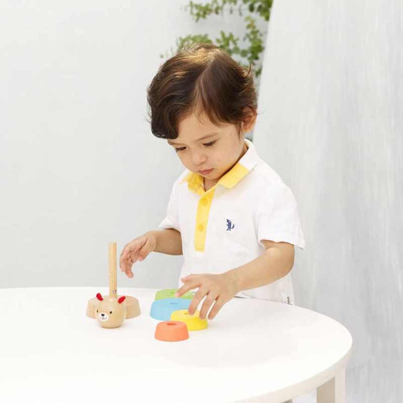 Дървена Играчка - Кула За Нареждане-Мече --- BebeMama