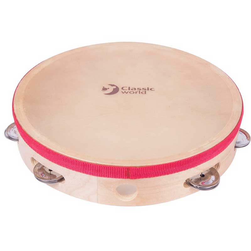 Детска Дървена Тамбурина С Малки Звънчета 25 См - Дървени Играчки - Classic World Educational - BebeMama