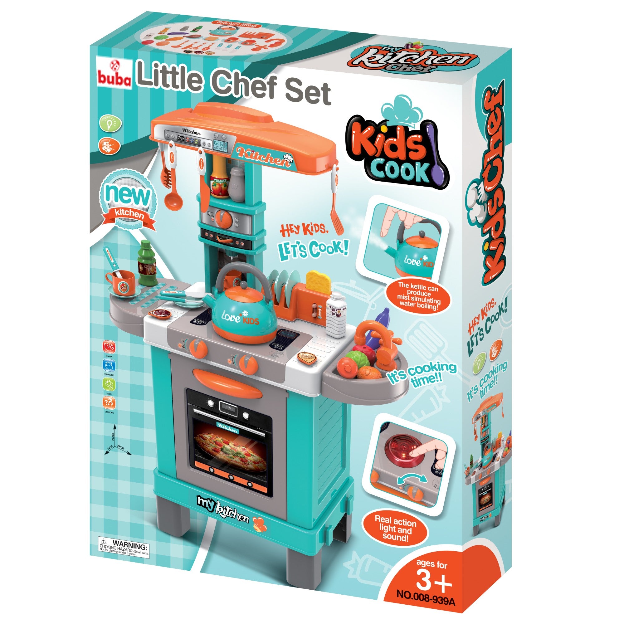 Детска индукционна кухня с чайник Buba 008-939А Синя - Кухни И Готварски Пособия - Buba - BebeMama
