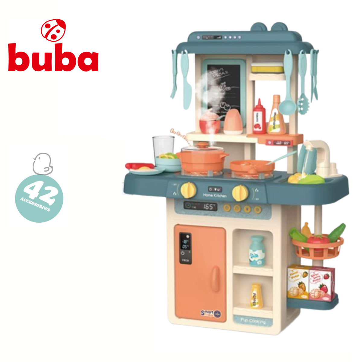 Детска Кухня Buba Home Kitchen, 42 Части, 889-167, Сива --- BebeMama