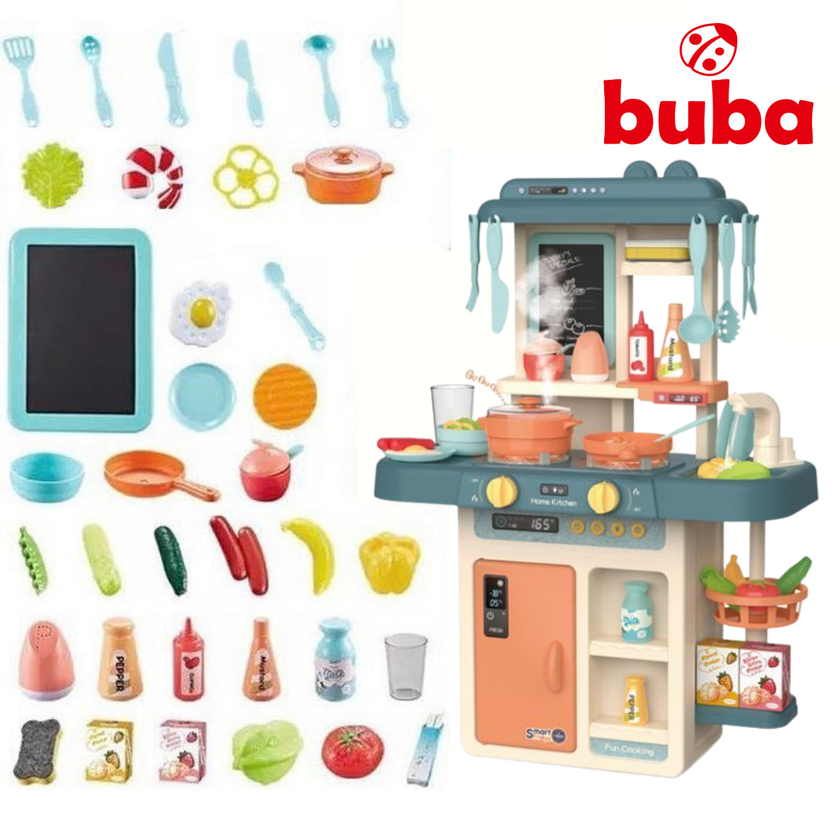 Детска Кухня Buba Home Kitchen, 42 Части, 889-167, Сива --- BebeMama