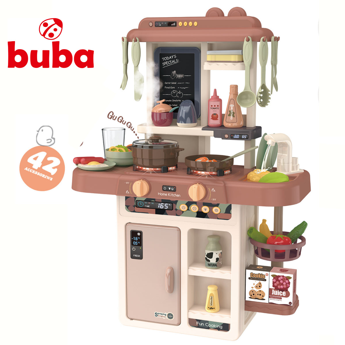 Детска Кухня Buba Home Kitchen, 42 Части, 889-188, Розова --- BebeMama