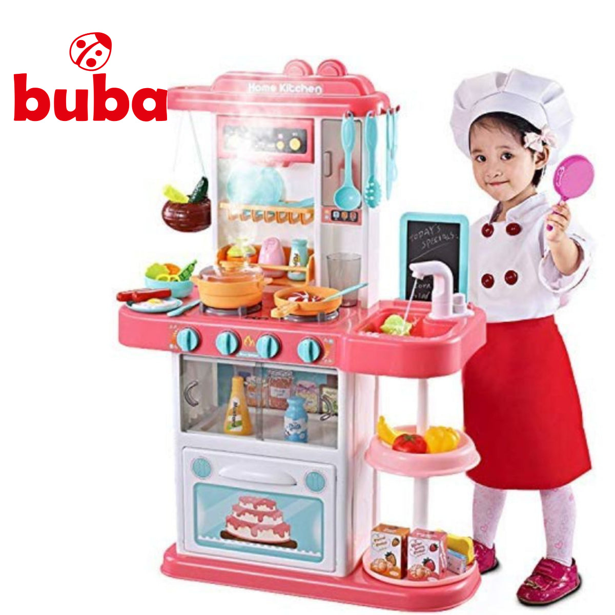 Детска Кухня Buba Home Kitchen, 43 Части, 889-164, Розова --- BebeMama