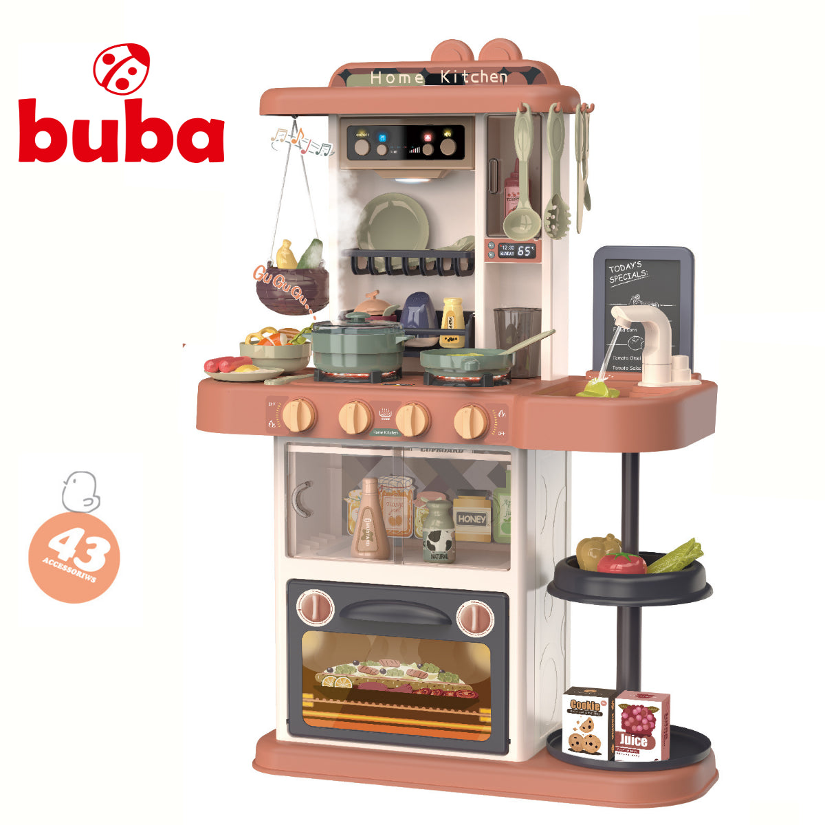 Детска Кухня Buba Home Kitchen, 43 Части, 889-184, Розова --- BebeMama
