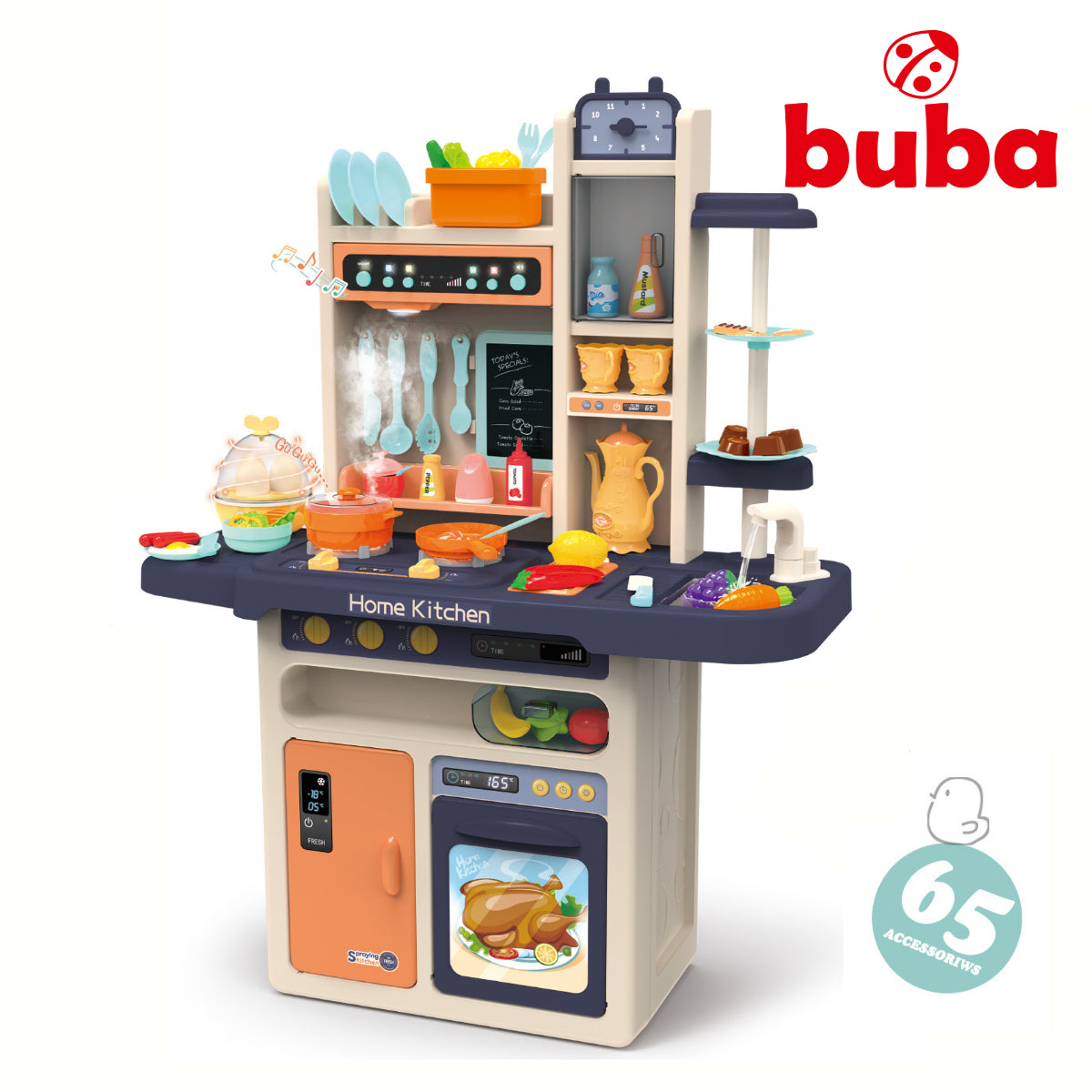 Детска Кухня Buba Home Kitchen, 65 Части, 889-161, Сива --- BebeMama