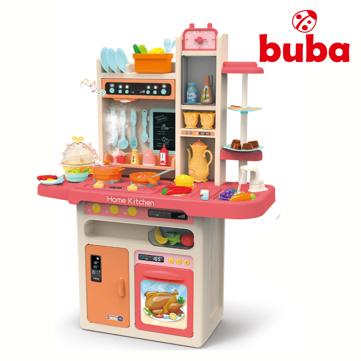 Детска Кухня Buba Home Kitchen, 65 Части, 889-162, Розова - Кухни И Готварски Пособия - Buba - BebeMama