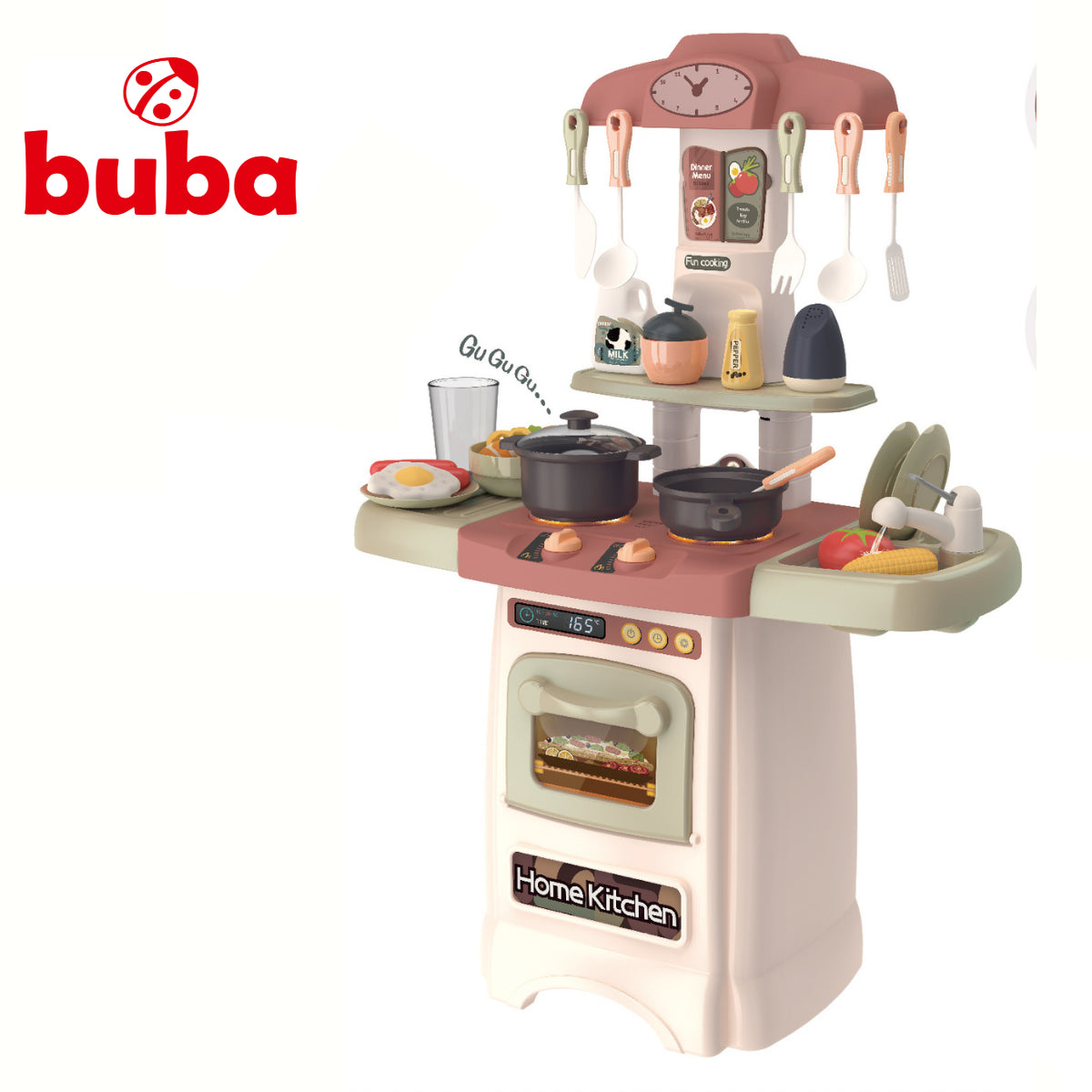 Детска Кухня Buba Home Kitchen, Ретро, 889-196, Розова - Кухни И Готварски Пособия - Buba - BebeMama