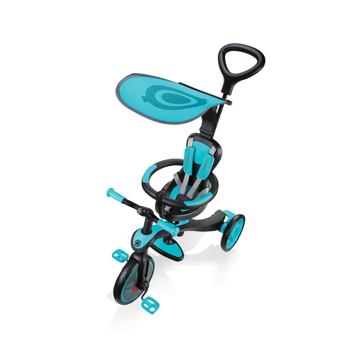 Детска Триколка 4 В 1, Globber Trike Explorer Синьо-Зелена --- BebeMama