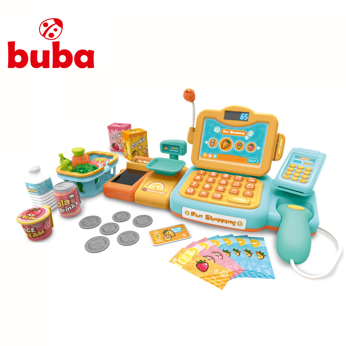 Детски Касов Апарат С Аксесоари Buba Fun Shopping 888F, Оранжев - Професии За Малки И Големи - Buba - BebeMama