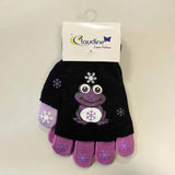 Детски Ръкавички Жабка, Черни/Лилави, 6-10 Год. - Шалове И Ръкавички - Clodine Italy - BebeMama