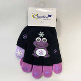 Детски Ръкавички Жабка, Черни/Лилави, 6-10 Год. --- BebeMama