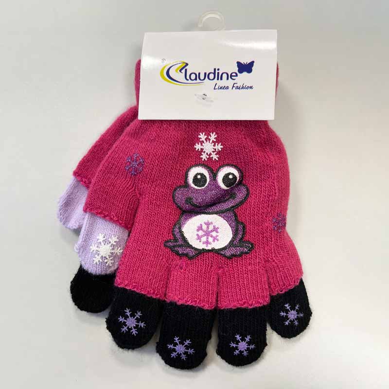 Детски Ръкавички Жабка, Розови/Черни, 6-10 Год. --- BebeMama